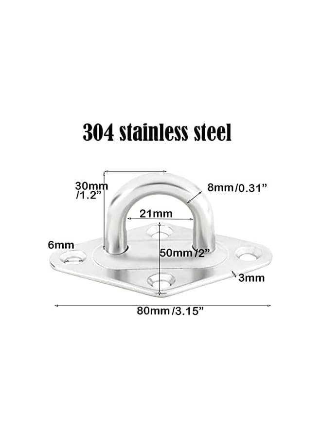 PROMASS 304 Stainless Steel Wall Hanging Kit With Screw Bolts,Hammock Wall Hooks For Hanging,1000lb Capacity,For Indoor and Outdoor Heavy Duty Wall,Ceiling Swing Chairs Hooks. - Image 2