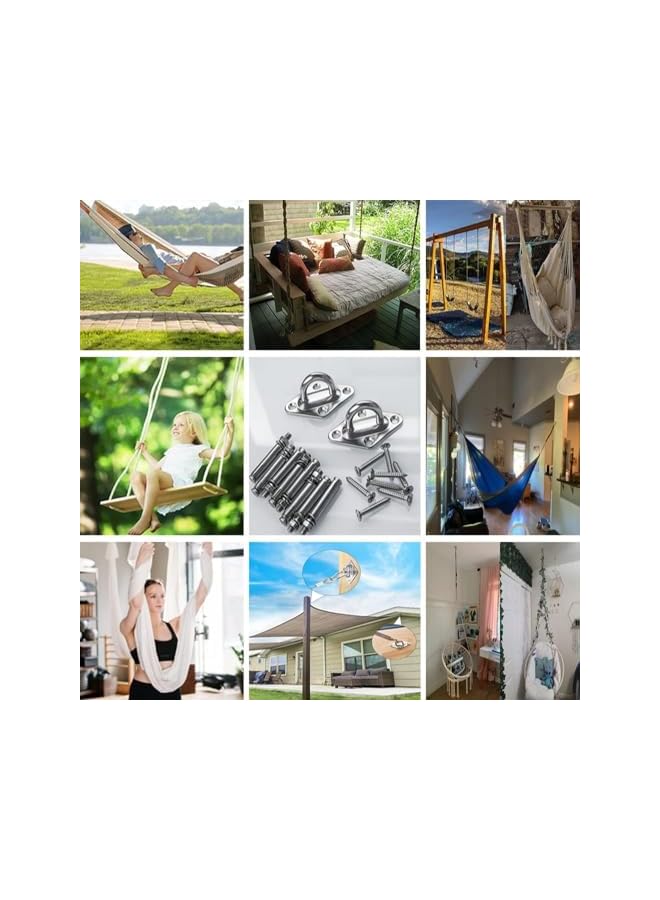 PROMASS 304 Stainless Steel Wall Hanging Kit With Screw Bolts,Hammock Wall Hooks For Hanging,1000lb Capacity,For Indoor and Outdoor Heavy Duty Wall,Ceiling Swing Chairs Hooks. - Image 4