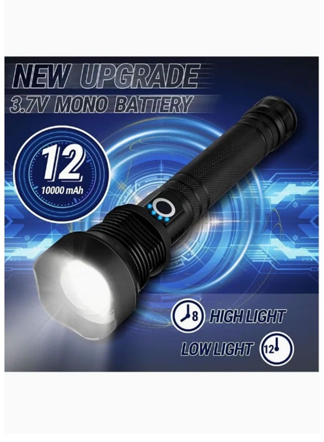 Aluminium alloy torch, strong light, long-range outdoor lighting, camping searchlight, rechargeable LED torch - Image 5