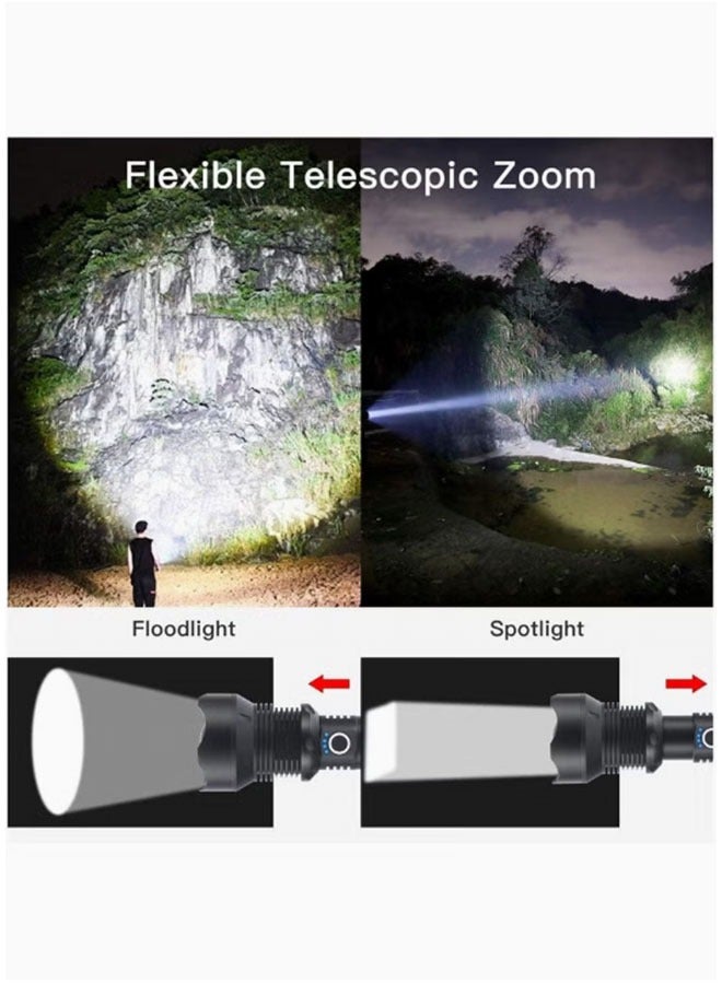 Aluminium alloy torch, strong light, long-range outdoor lighting, camping searchlight, rechargeable LED torch - Image 3