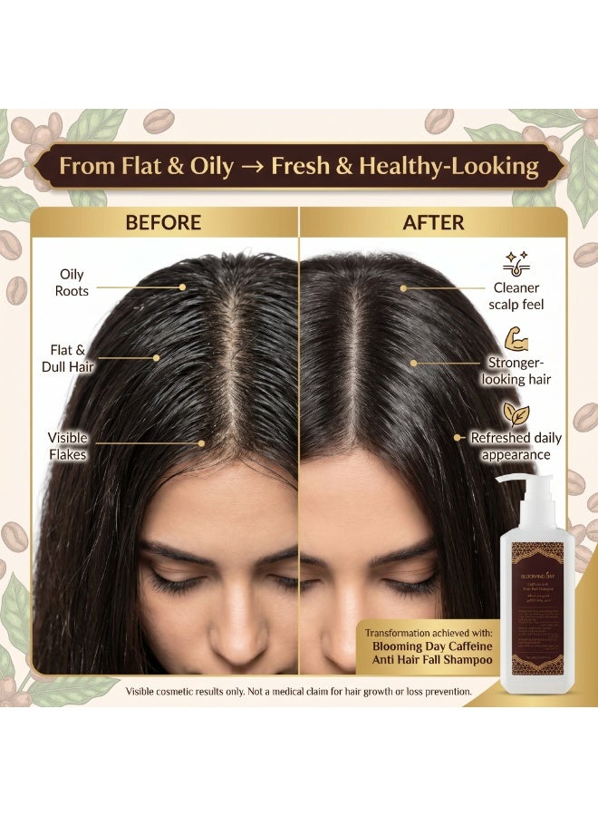BLOOMING DAY Caffeine Anti Hair Fall Shampoo 300g – Anti-Dandruff, pH 5.5 Scalp Care Shampoo for Stronger, Softer & Healthier Looking Hair - Image 5