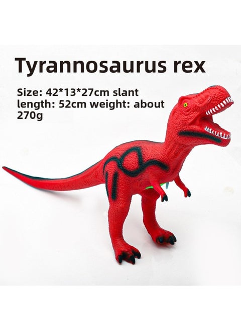 Dinosaur Toy Large Tyrannosaurus Rex Triceratops Brachiosaurus Voice Soft Rubber Model Stall Wholesale-Color:[C50] Red Tyrannosaurus Rex-Specifications:Single Call