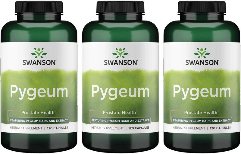 Swanson Pygeum  Herbal Supplement  Mens Health Supplement  120 Capsules Each 400 mg 3 Pack - Image 1