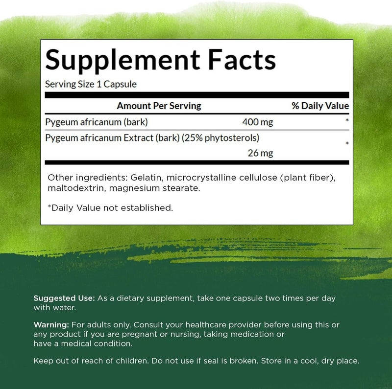 Swanson Pygeum  Herbal Supplement  Mens Health Supplement  120 Capsules Each 400 mg 3 Pack - Image 3