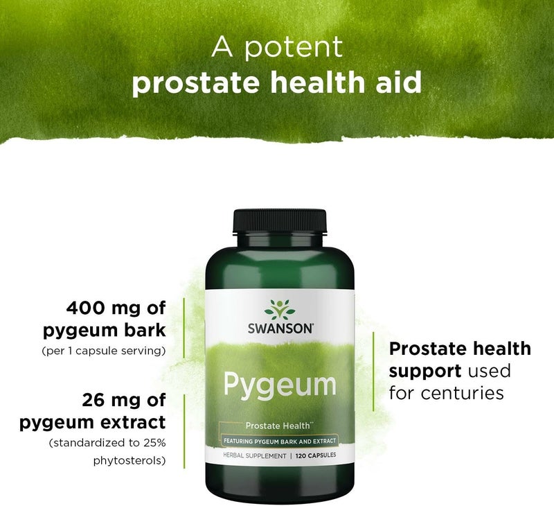 Swanson Pygeum  Herbal Supplement  Mens Health Supplement  120 Capsules Each 400 mg 3 Pack - Image 2