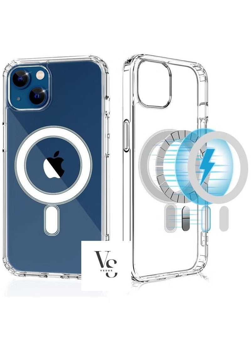 فيسوس جراب واقٍ واقٍ من Magsafe غطاء خلفي صلب مقاوم للاصفرار لهاتف Apple iPhone 14 Plus 6.7 بوصة 2022 شفاف