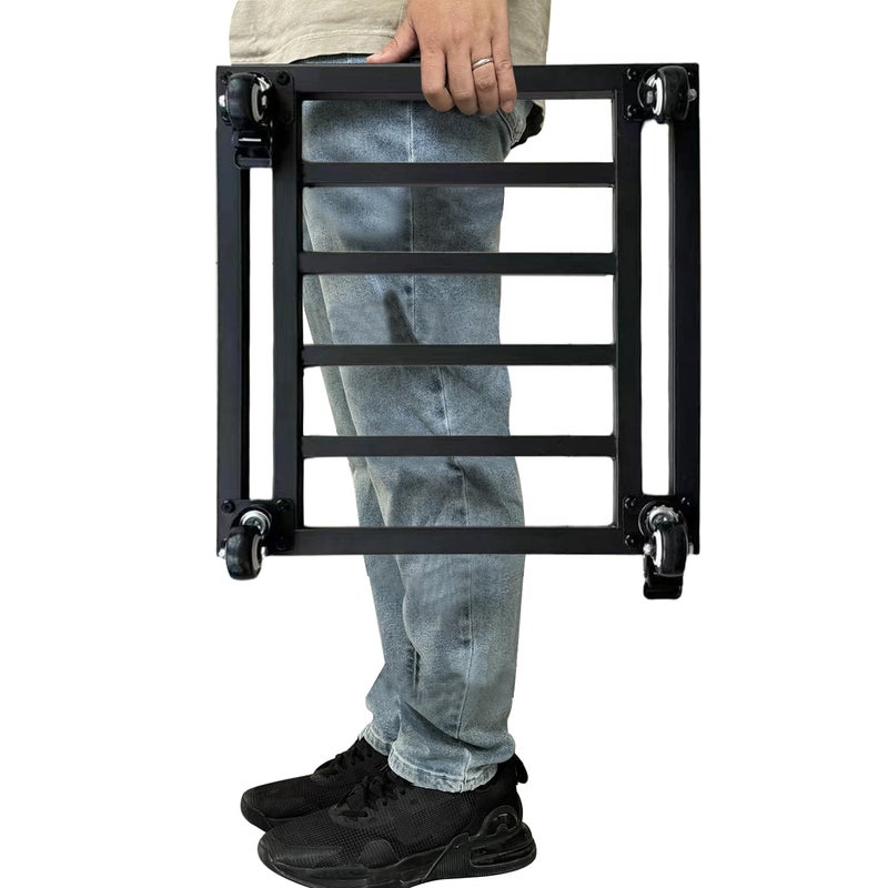 Hongsane 18" Square Plant Stand with Wheels Heavy Duty,Large Metal Plant Caddy Indoor Outdoor Use,Rolling Plant Dolly with Industrial Casters,Rust-Proof Black Plant Tray for Large Planters Pots,1-Pack - Image 1