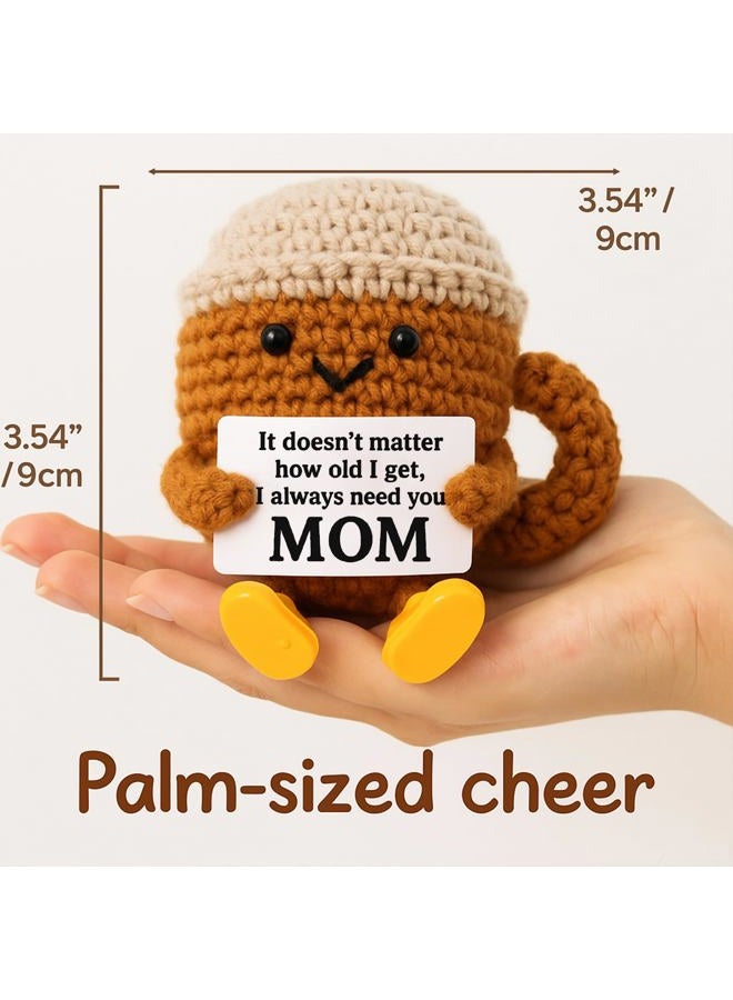 TWPER Christmas Birthday Gifts for Mom from Daughter Son Kids, Mothers Day Crochet Coffee Lover Gifts, Cute Funny Small Handmade Presents Meaningful Desk Decor - Image 4