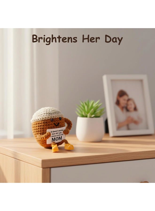 TWPER Christmas Birthday Gifts for Mom from Daughter Son Kids, Mothers Day Crochet Coffee Lover Gifts, Cute Funny Small Handmade Presents Meaningful Desk Decor - Image 3