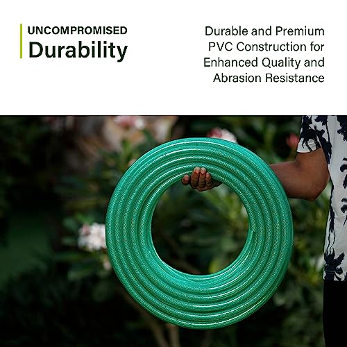 Garbnoire Heavy Duty 3 Layered Braided Water Hose Pipe (Size : 0.5 inch) Garden Pipe Outdoors, Watering Hoses, Floor Clean with Hose Connector and Clamps (Length : 30 Meters (100 Foot)) - Image 3