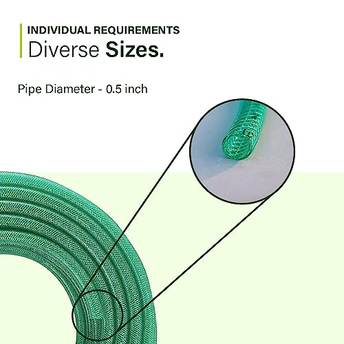 Garbnoire Heavy Duty 3 Layered Braided Water Hose Pipe (Size : 0.5 inch) Garden Pipe Outdoors, Watering Hoses, Floor Clean with Hose Connector and Clamps (Length : 30 Meters (100 Foot)) - Image 5