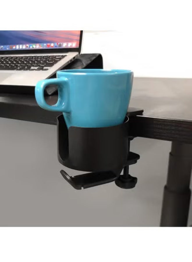 fantasize Desk Cup Holder with Headphone Hanger for Desk in Home, Anti-Spill Cup Holder for Desk, Table Cup Holder for Water Bottles, Wheelchairs, Workstations, Gaming Desk Accessories - Image 3
