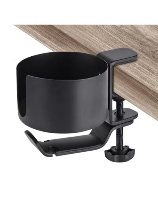fantasize Desk Cup Holder with Headphone Hanger for Desk in Home, Anti-Spill Cup Holder for Desk, Table Cup Holder for Water Bottles, Wheelchairs, Workstations, Gaming Desk Accessories - Image 1