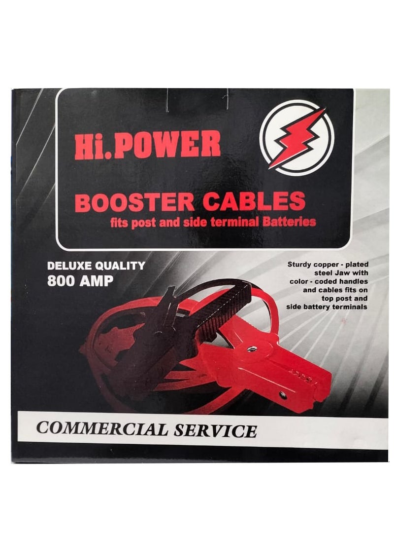 Hi Power 800 amp battery cable Strong brass - steel jaw Coated handles The colors match the top and side battery terminals Cable length 2 metres - Image 3