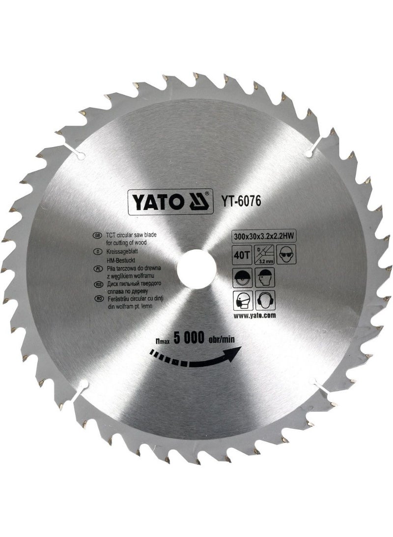 YATO TCT Circular Saw Blade for Wood 300x30x40T  YT-6076