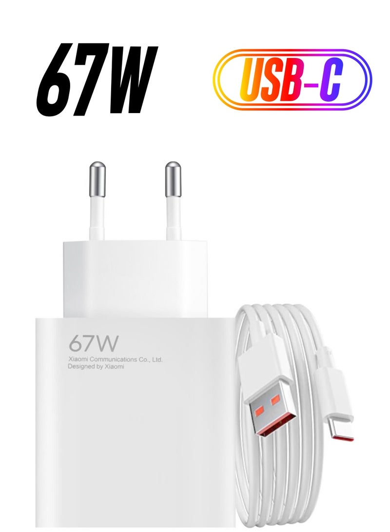 67W USB Wall Charger with USB to USB-C Cable – Super Fast Charging Adapter for Phones, Tablets  Laptops – Compact, Lightweight, Travel-Ready – Safe  Reliable Power Delivery - Image 1