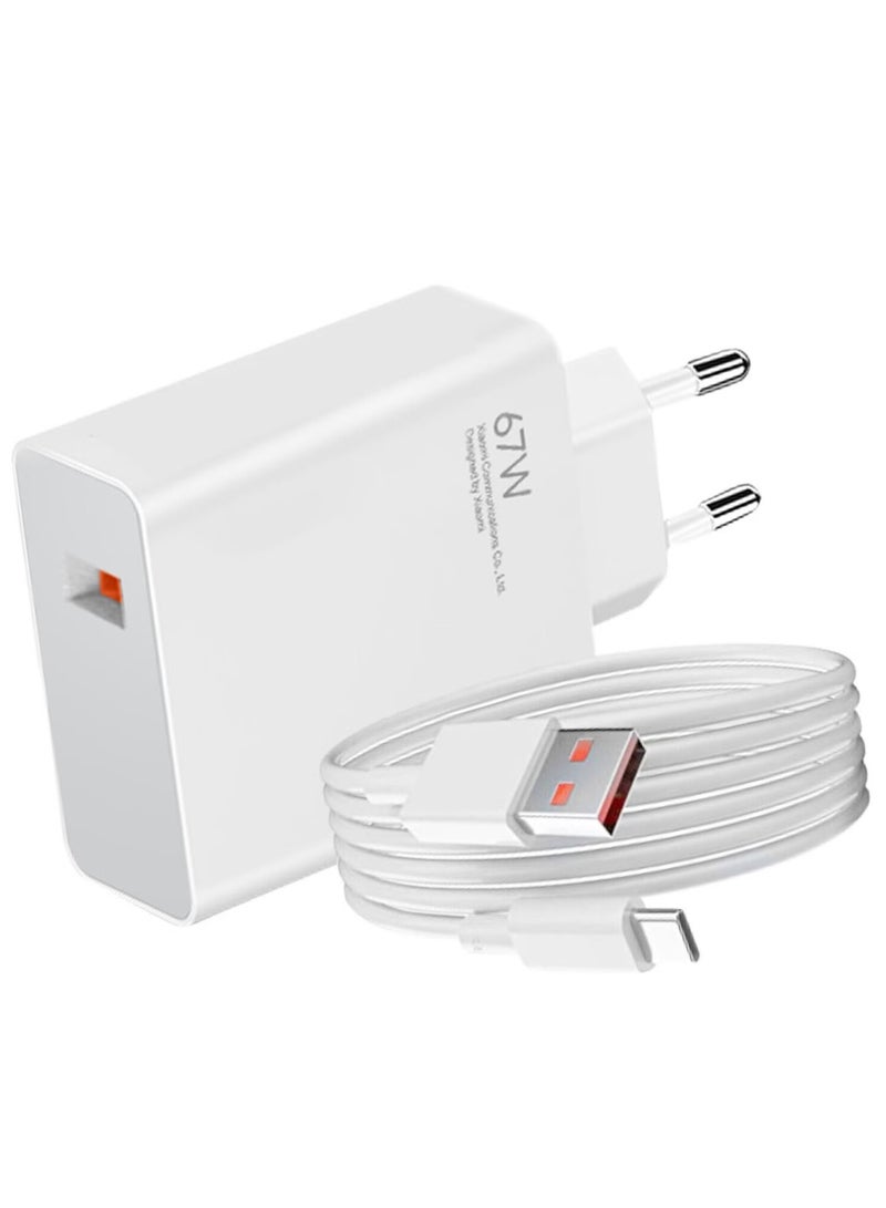 67W USB Wall Charger with USB to USB-C Cable – Super Fast Charging Adapter for Phones, Tablets  Laptops – Compact, Lightweight, Travel-Ready – Safe  Reliable Power Delivery - Image 2