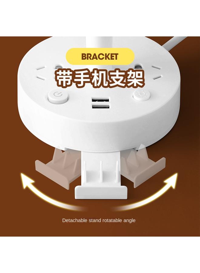 Bluejw [Three Jacks 0.8 M With USB] Eye Protection Multifunctional Desk Lamp Socket Learning Bedside Night Lamp Plug Bedside Lamp - Image 4