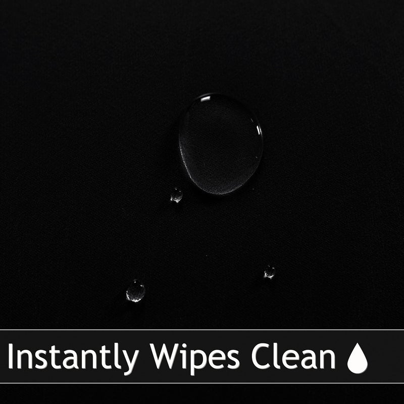 Obstal Fitted Round Table Cloth, Reversible Waterproof Stain Resistant Elastic Stretch Tablecloth, Wipe Clean Table Cover for Outdoor/Indoor Use, Fits Round Tables up to 40" - 44" Diameter, Black - Image 3