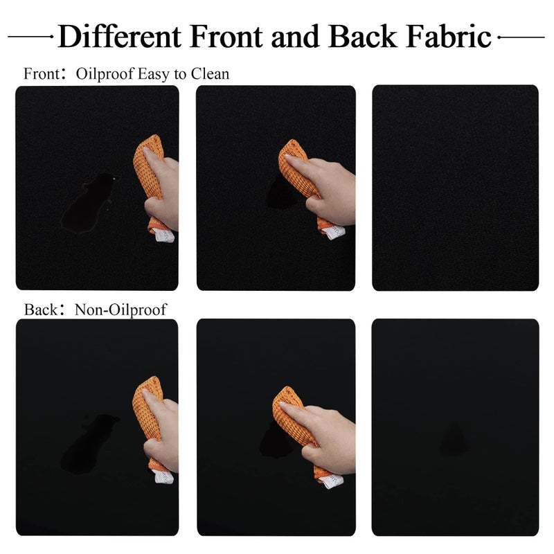 Obstal Fitted Round Table Cloth, Reversible Waterproof Stain Resistant Elastic Stretch Tablecloth, Wipe Clean Table Cover for Outdoor/Indoor Use, Fits Round Tables up to 40" - 44" Diameter, Black - Image 5