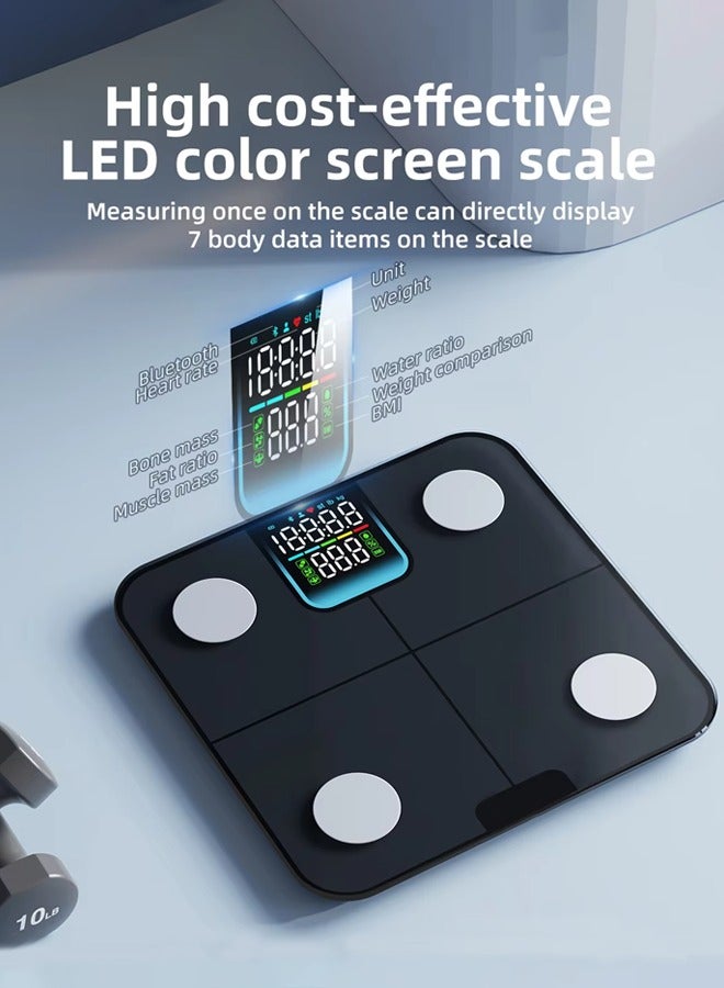 جوشبيرغ مقياس دهون الجسم بتقنية البلوتوث ، موازين وزن الحمام الرقمية الذكية مع شاشة عرض ملونة ، 25 محلل تكوين الجسم بما في ذلك مؤشر كتلة الجسم ، دهون الجسم ، العضلات ، العظام ومؤشر الدهون الحشوية ، تطبيقات مزامنة مراقب الصحة ، يدعم ربط 10 مستخدمين ، 22 لغة ، 50 جم / 0.1 رطل ، سي اف 632بل - Image 3