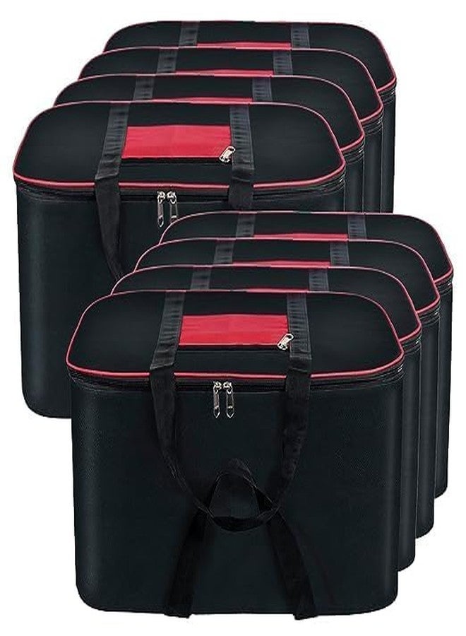 DAMONS Storage Underbed Blanket/Clothes/Toys/Bed Sheet Cover Nylon Rectangular Bag (Black, 54 x46 x28 cm, Large) Pack Of 8 - Image 1