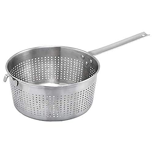 Winco SSS-3, 8.5'' Dia Stainless Steel Spaghetti Strainer, Pasta Colander, Vegetable Cullender with Handle - Image 4
