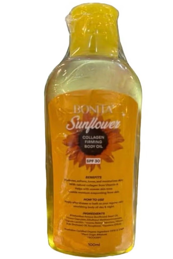 بونيتا زيت بونيتا لشد الجسم بخلاصة دوار الشمس والكولاجين بعامل حماية من الشمس 30، 100 مل - Image 2