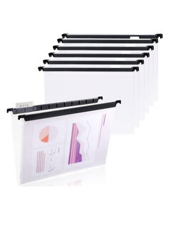SYOSI 10 Pack Letter Size Clear Hanging File Folder with Tab Cabinet Dividers Organize and Protect Your Documents Transparent Hanging File Folder for File Cabinets Document Filing for Office School  - Image 1