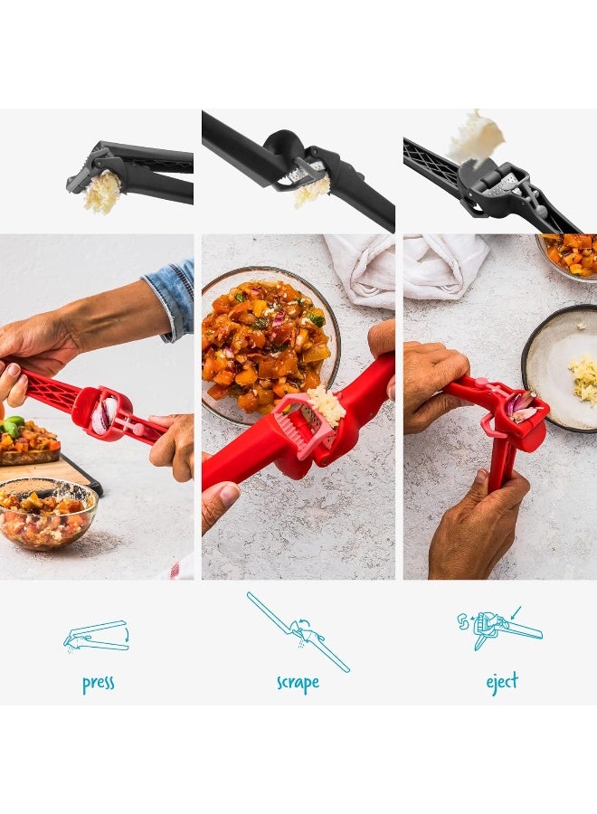 Dreamfarm Garject Lite Garlic Peeler With Press Scrape And Eject Black  - Image 3