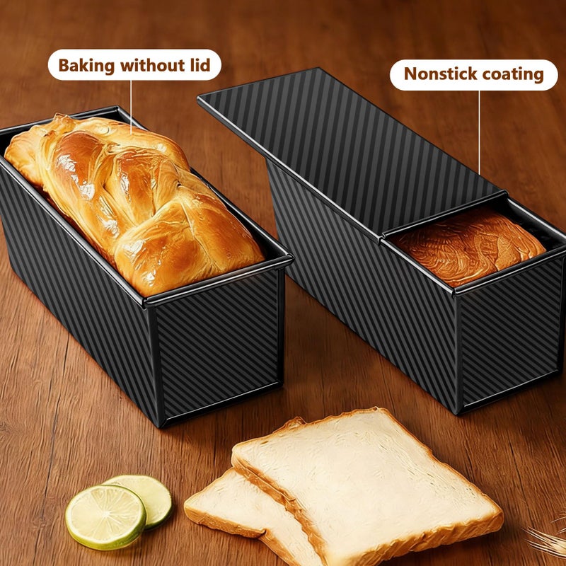 Shinsin Pullman Loaf Pan with Lid 13x4, 2.2 lb Dough Capacity Bread Loaf Pan, PFTE and PFOA-Free, Healthy Baking for Homemade Sourdough & Sandwich Bread, Nonstick & Easy Clean (Black) - Image 5