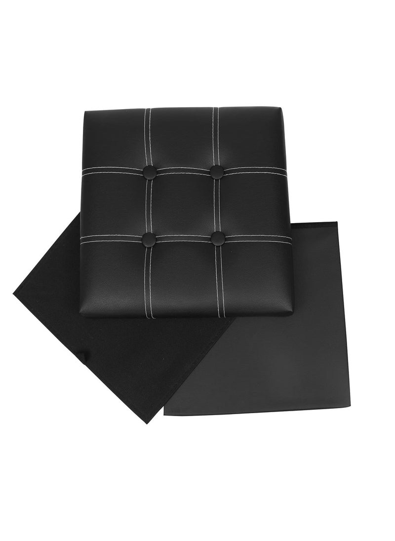 Whitecloud TRANSFORMING HOMES Whitecloud TRANSFORMING HOMES Cardboard Foldable Storage Stool For Living Room (733) (38X38X36Cm, Black)  - Image 4