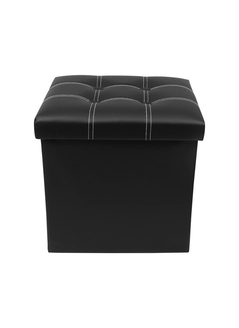 Whitecloud TRANSFORMING HOMES Whitecloud TRANSFORMING HOMES Cardboard Foldable Storage Stool For Living Room (733) (38X38X36Cm, Black)  - Image 1