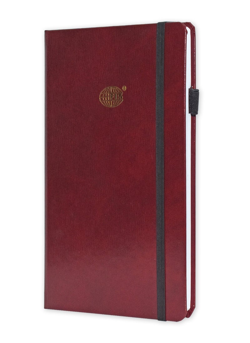 FIS FIS Budget Planner with Elastic Pen Loop German Bonded Leather, Size A5, White Paper, 100 GSM, 128 Pages, Hard Cover, Round Corners, Colour Maroon - FSORA5BPLANBLMR  - Image 1