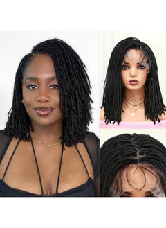 Full Lace Dreadlock Wig With Baby Hair Pre Plucked Knotless Square Part Faux Locs Wig Braided Wigs For Black Women Full Double Lace Wig Dreadlocks Crochet Hair For Black Women