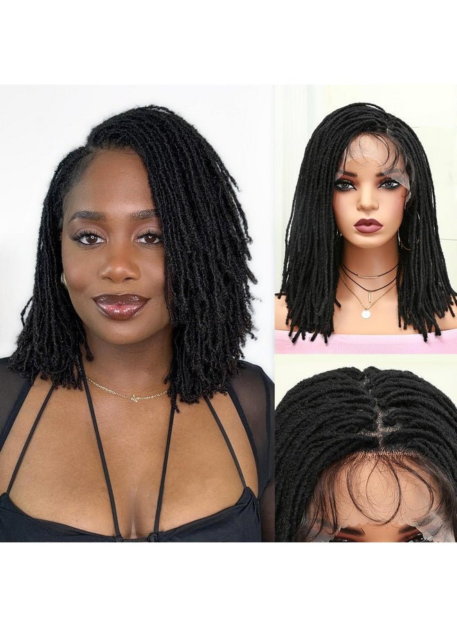 Lady Miranda - Full Lace Dreadlock Wig With Baby Hair Pre Plucked Knotless Square Part Faux Locs Wig Braided Wigs For Black Women Full Double Lace Wig Dreadlocks Crochet Hair For Black Women - Image 1