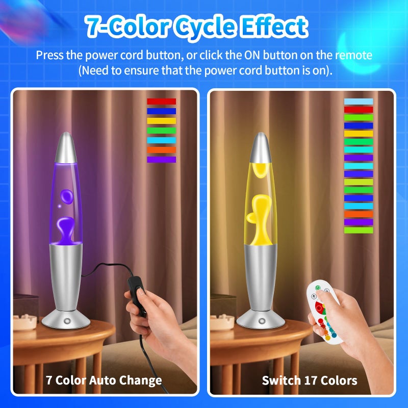 Besight Liquid Motion Lamp with Remote, 17 Color Changing Night Light, 13.5 Inch RGB LED Table Lamp for Kids & Adults, Home Decor, Christmas, Party - Image 5