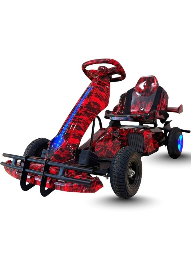 سيارة كارتينج كهربائية للأطفال - بطارية عالية الطاقة 36 فولت، سرعة قابلة للتعديل، إمكانية الانزلاق، حزام أمان - أحمر - Image 1