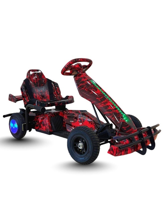 سيارة كارتينج كهربائية للأطفال - بطارية عالية الطاقة 36 فولت، سرعة قابلة للتعديل، إمكانية الانزلاق، حزام أمان - أحمر - Image 5