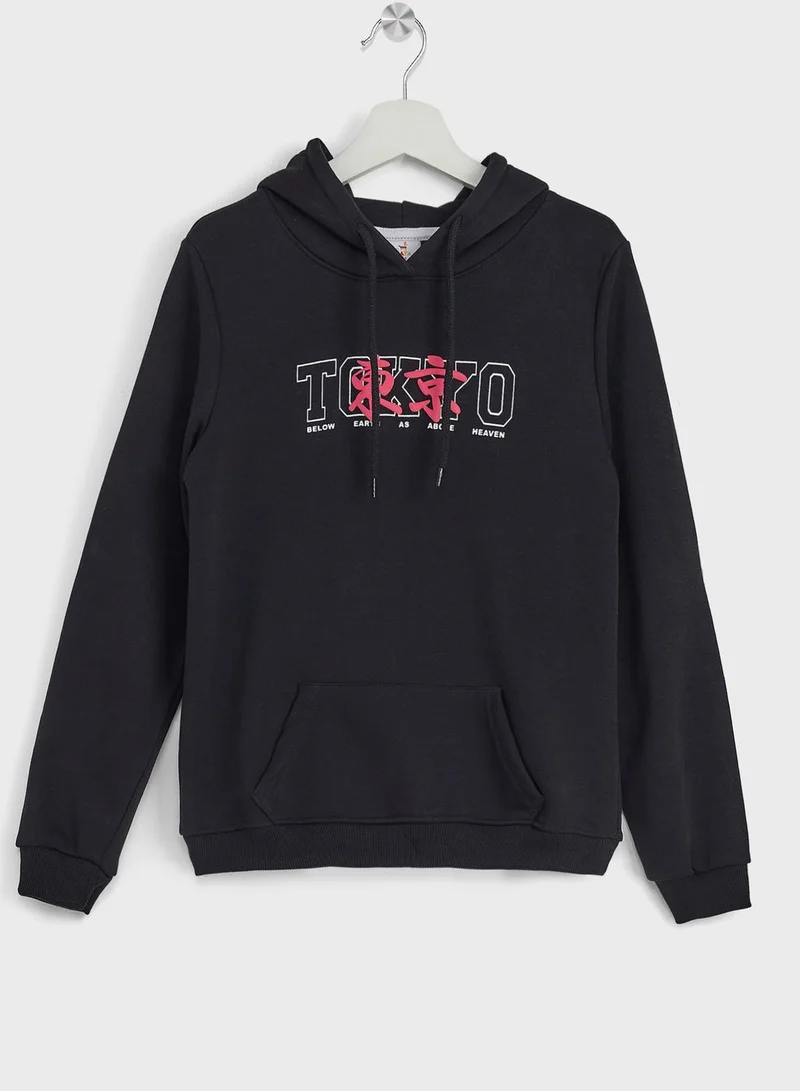 Pinata Boys Text Printed Hoodie And Jogger Set
