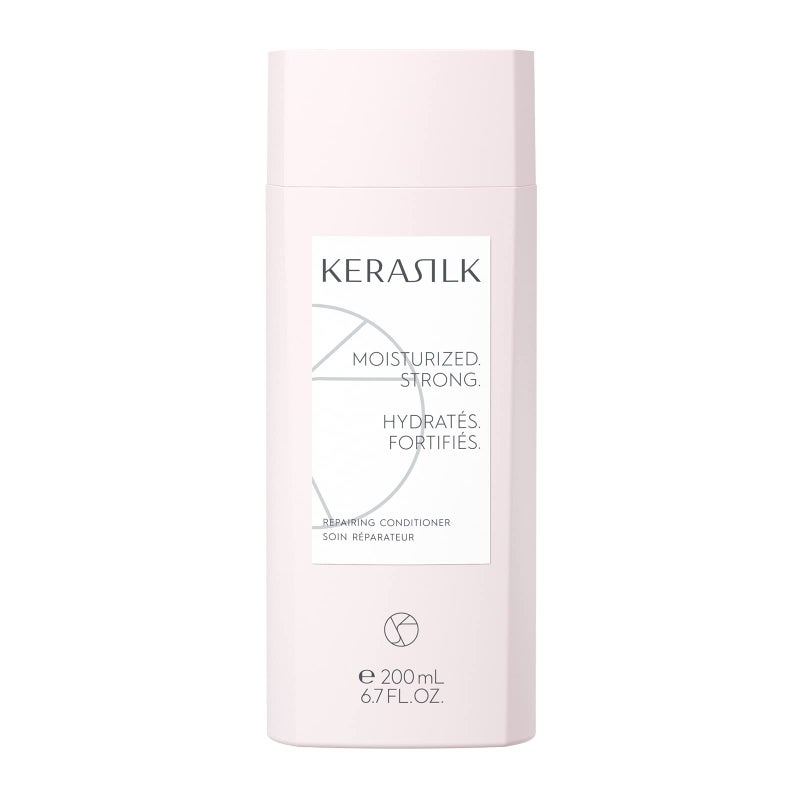 KERASILK Repairing Conditioner Deeply Nourishes  Moisturizes  Reduces Breakage  Prevents Further Damage  For Dry Stressed  Damaged Hair  Ideal For Various Hair Types  Textures  200ml