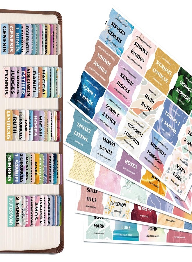 FINPAC Bible Index Tabs, Bible Old and New Testament Tabs, 75 Tabs Including 66 Named & 9 Blank Tabs, Laminated Bible Chapter Tabs for Women Men Book Study Journaling, Marble - Image 1