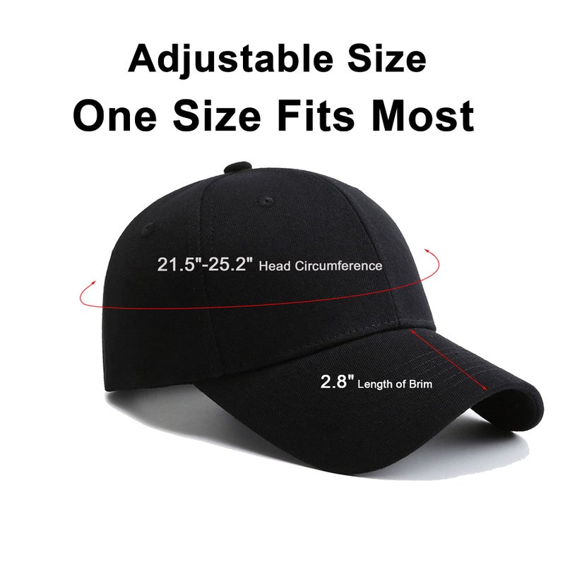 PFFY 2 Packs Baseball Cap Golf Dad Hat for Men and Women Hat Black+Black - Image 5