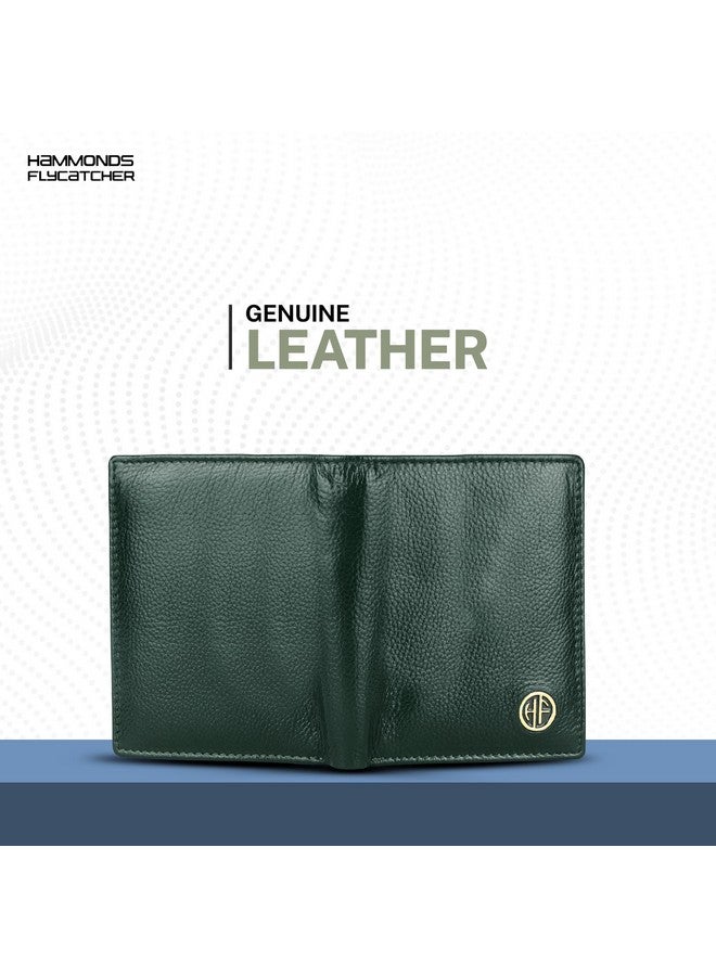HAMMONDS FLYCATCHER محفظة هاموندز فلاي كاتشر RFID محمية قابلة للطي للرجال جلد أصلي، محفظة رجال، محافظ جلدية للرجال، حقيبة أنيقة مع 4 فتحات بطاقات، 3 فتحات هوية، جيب عملات، هدية للرجال - أخضر - Image 2