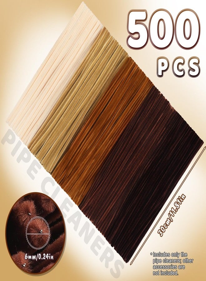 Veroave 500 PCS Brown Pipe Cleaners, Pipe Cleaners for Crafts Flowers, Thickened and Denser Chenille Stems 12 inch Long for Adults Craft Supplies(Brown Gradient) - Image 2