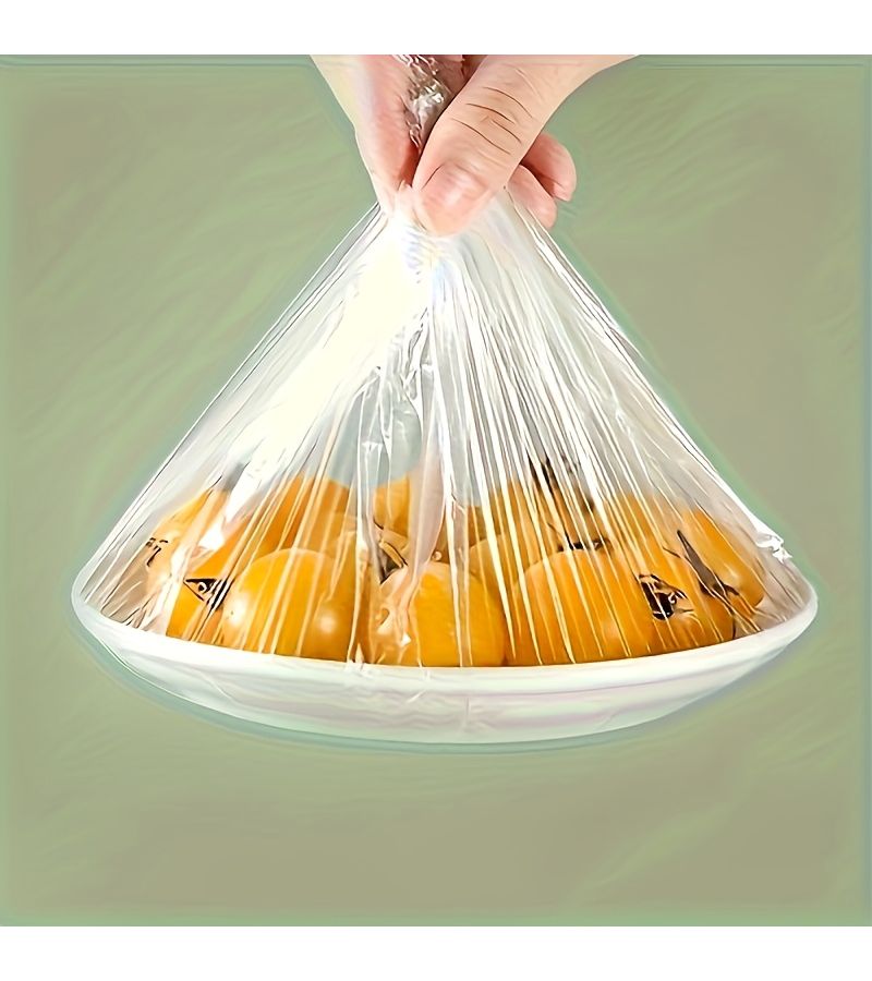 222 Pcs Food Grade Transparent Fresh Covers Reusable Microwave Safe Cling Film - Image 5