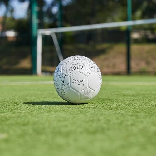 Mitre SCRIBALL Kids Coloring DIY Soccer Ball, Pump, & Display Stand - Mini Soccer Ball with 5 Markers - 3 Fun Character Designs - Creative Soccer Toy for Kids - Ships Deflated - Image 5