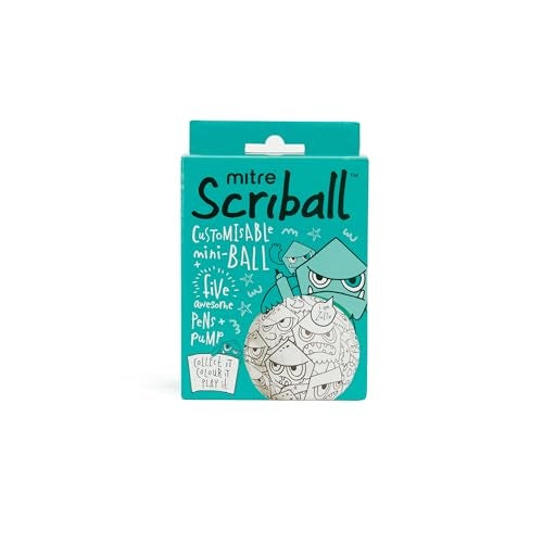 Mitre SCRIBALL Kids Coloring DIY Soccer Ball, Pump, & Display Stand - Mini Soccer Ball with 5 Markers - 3 Fun Character Designs - Creative Soccer Toy for Kids - Ships Deflated - Image 4