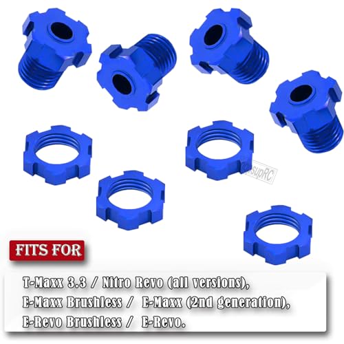 hopsupRC Upgrades Part for 1/10 E-Revo/E-Maxx/T-Maxx/Revo,45# Steel Drive Shaft CVD Front Rear Axles & Aluminum 17mm Wheel Nut & Wheel Hex Hops Up,Navy Blue - Image 2
