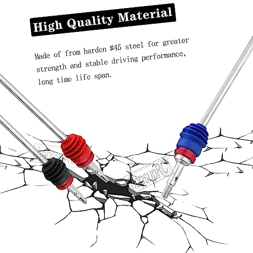 hopsupRC Upgrades Part for 1/10 E-Revo/E-Maxx/T-Maxx/Revo,45# Steel Drive Shaft CVD Front Rear Axles & Aluminum 17mm Wheel Nut & Wheel Hex Hops Up,Navy Blue - Image 4